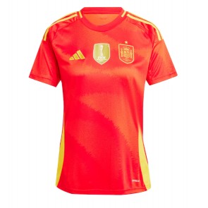 Spain Replica Home Stadium Shirt for Women Euro 2024 Short Sleeve